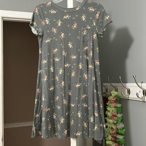 Love Fire Dress, Women’s size Small, gray with floral designs